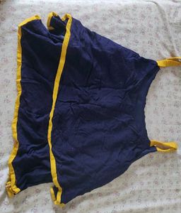 navy blue yellow stripped top