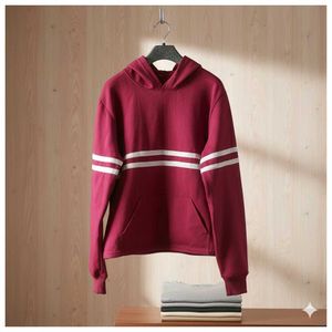 Maroon Striped Hoodie
