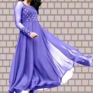 Lavendar Long Gown 🌟💎 Mirror Work Like New