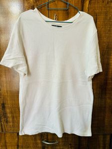 Classic White Ribbed T-Shirt