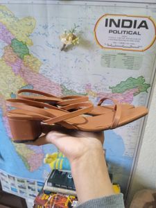 Elegant Brown Heeled Sandals
