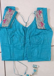 Blue Net Saree