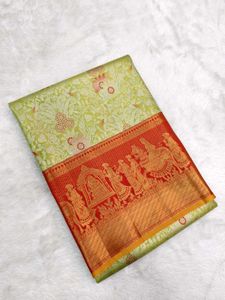 Bridal Silk Saree with pallaki border