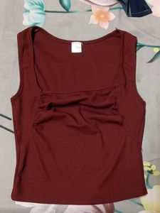 Chic Ruched Square Neck Tank Top