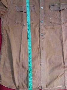 Men's Brown Casual Shirt chest pocket