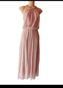 Elegant Pink Halter Maxi Dress