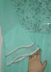Elegant light blue sharara set