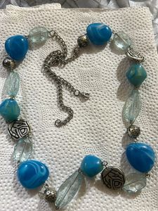 Blue And Silver Long Necklace
