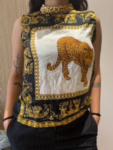 Chic Sleeveless Leopard Print Top