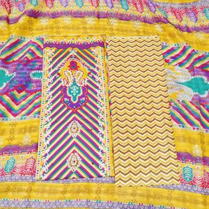 Printed Cotton Unstitched Suit