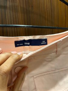 Blush Button-Front Denim Skirt