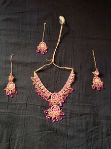 Stunning Pink &amp; Gold Jewelry Set