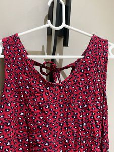 Red Leopard Print Sleeveless Top