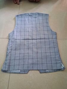Stylish Grey Checkered Vest