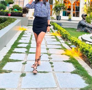 Stylish Black &amp; White Printed Top