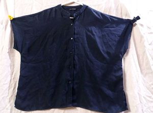 Navy Button- Down Tshirt