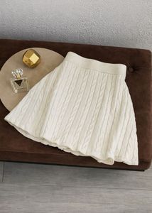 Cream Cable Knit Mini Skirt