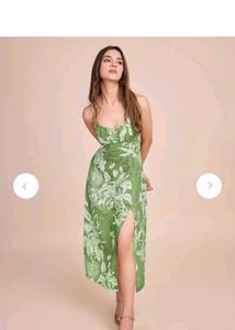 Chic Green Floral Midi Dress