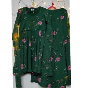 Full sleeves kurti with flared sharara