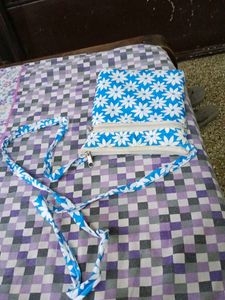 Blue Floral Crossbody Bag