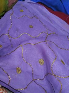 Purple saree with Gold Embellishments