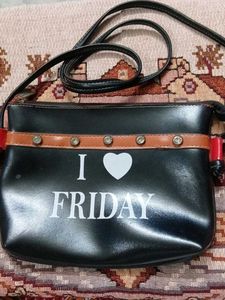 Cute "I Love Friday" Crossbody Bag