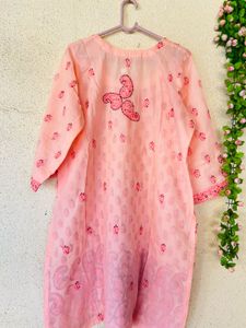Pretty Pink Paisley Print Kurta