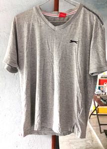 Slazenger Men's Grey V-Neck T-Shirt
