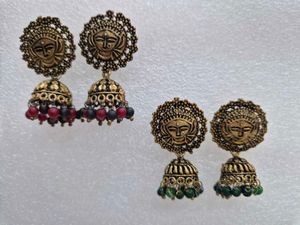 Customized Traditional Oxidised Jhumka Earrings