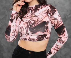 Abstract Printed Crop Top
