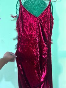 Velvet Maxi Dress with Slit