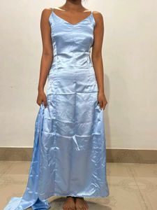 Satin Slip Maxi Dress with matching neck scarf