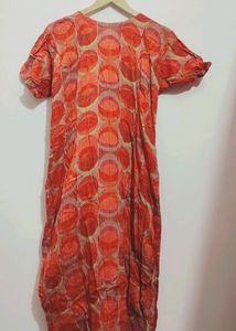 Orange 🟠 Red 🔴 Cotton Kurta