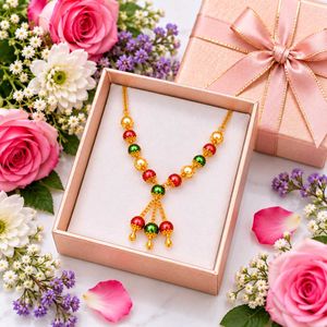 Gold Tone Beaded Necklace