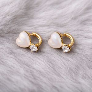 Heart Pearl &amp; Diamond Earrings