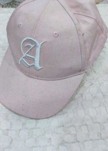 Pink Baseball Cap with 'A' Detail