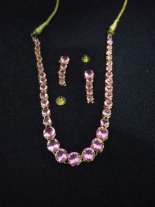 Pink, Diamond, Golden Colour, Beautiful Chokar Wit