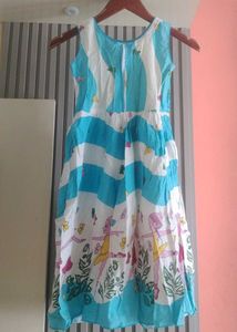 Cute Blue &amp; White Girls Dress