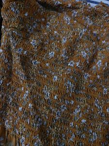 Yellow Floral Smocked Crop Top