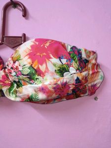 Floral Strapless Bikini Top