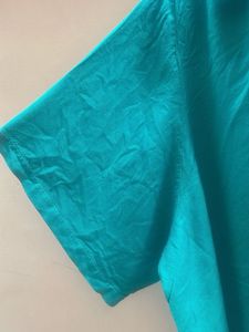 Teal Short Sleeve Button-Up Shirt