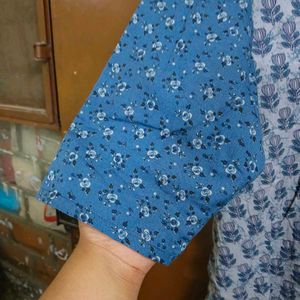 Blue Printed Cotton Kurta (two)