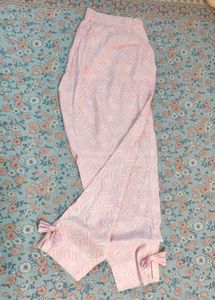 Elegant Pink &amp; White Patterned Kurta set
