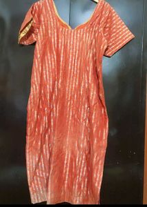 Coral Colour Suit Salwar &amp; Dupatta For 40 Bust