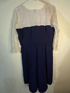 Elegant Navy Lace Dress
