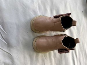 Cute Pink Bow Ankle Boots