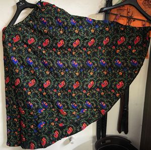 Boho Black Elephant Print Skirt
