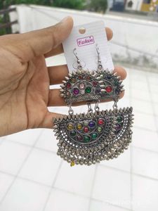 Bohemian Multi-Color Gemstone Dangle Earrings