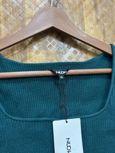 Trendy Ribbed Square Neck Button-Up Crop Top