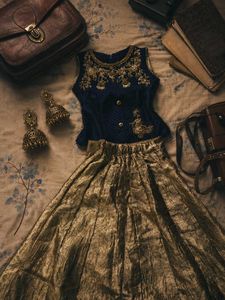 💙✨ Vintage Y2K Girls Lehenga Choli Set ✨💛